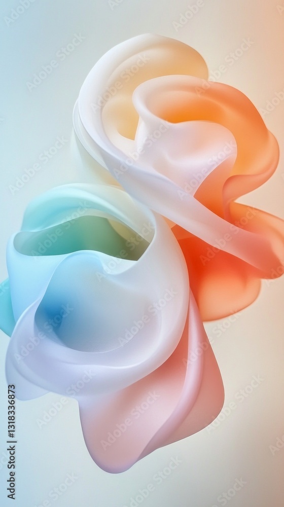 Aufkleber whimsical swirls of pastel colors intertwine in a gentle embrace, creating an ethereal atmosphere th