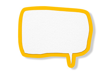 Yellow paper speech bubbles separated on transparent background