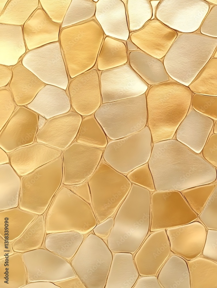 Poster abstract golden mosaic pattern with irregular shapes and soft textures creating a luxurious feel