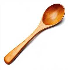 Wooden spoon isolated on white background.