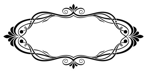 Vintage frame logo vector illustration line art | Premium AI-generated vector
