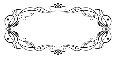 Vintage frame logo vector illustration line art | Premium AI-generated vector
