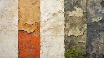 Creamy Beige Brown Orange Green Gray Plaster 