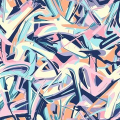 Graffiti art illustration seamless pattern for background texture textile fabric