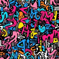 Graffiti doodle seamless pattern for background texture textile fabric