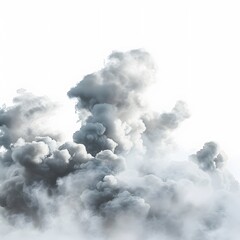 Naklejka premium Beautiful Gray Smoke Clouds on a Clear Background for Artistic Use