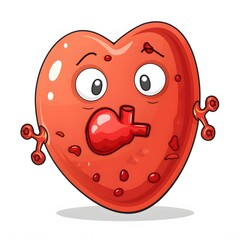 Obraz premium Cartoon Heart Character with Expressions and Playful Design