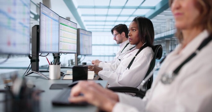 Multiracial Medical Team Manages Billing Codes