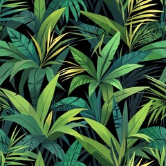 Lush Tropical Paradise: A Vibrant Tapestry of Exotic Foliage