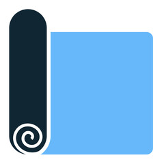 Yoga mat icon vector symbolizing relaxation, flexibility, and fitness. Perfect for yoga, meditation, stretching, pilates, gym, and wellness-related designs.