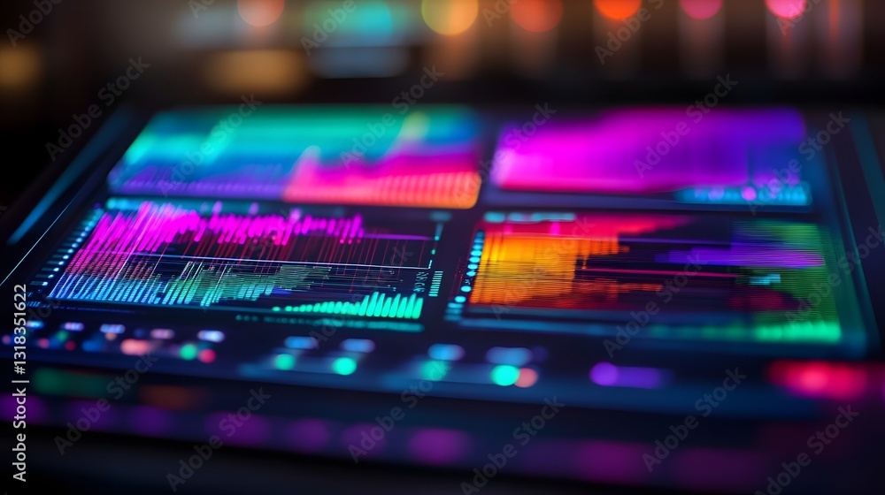 Aufkleber futuristic 6g-powered holographic interface showcasing real-time data streams and ultra-fast device 