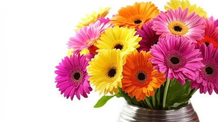 Vibrant Flower Arrangement in Stylish Modern Vase