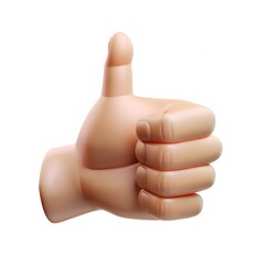 Realistic Human Hand Showing Thumbs Up Gesture for Positive Feedback