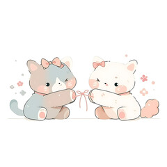 Playful and whimsical cat illustrations in vibrant and minimalist designs