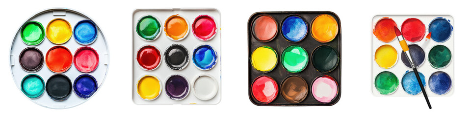 Colorful and Vibrant Paint Palettes Filled with Diverse Hues Tones and Shades Showcasing the Beauty of Color and the Creativity of the Craft