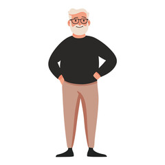 Obraz premium vector illustration of a old man