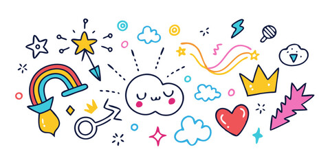 Whimsical Wonders: A Playful Collection of Colorful Doodles

