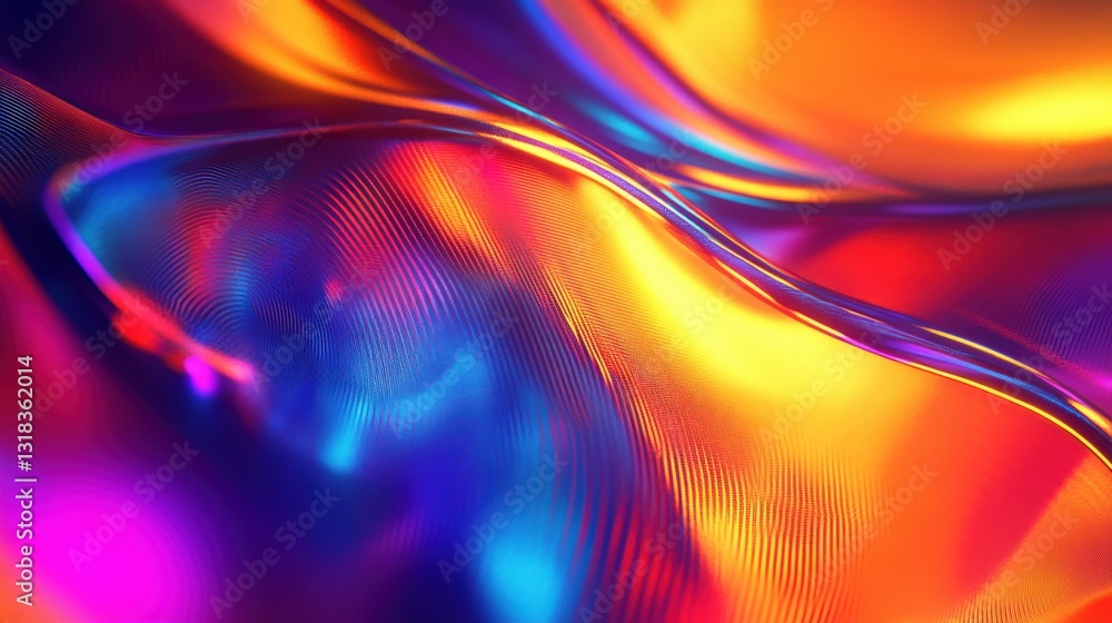 Poster vibrant abstract waves of color flowing smoothly, creating a dynamic visual experience