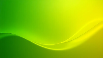 A gentle, playful curving green gradient background is highlighted by a warm, golden sunset glow.
