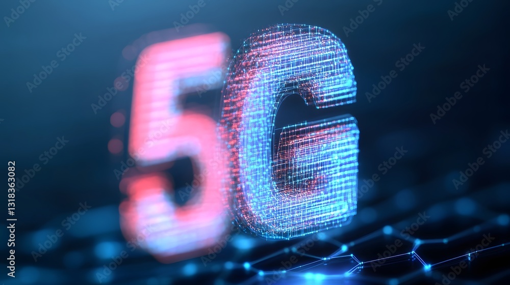 Aufkleber conceptual visualization of 5g to 6g technology evolution for exponential data speed and connectivit