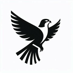 Obraz premium Soaring Eagle Stylized Black Silhouette