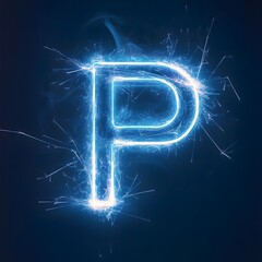 glowing font letter a