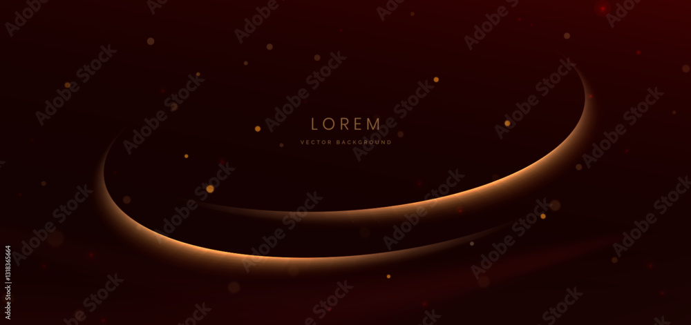 Canvas Prints luxury dark red background with curve glowing golden ray lighting effect sparkle.