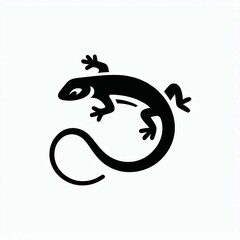 Fototapeta premium Black Lizard Icon on White