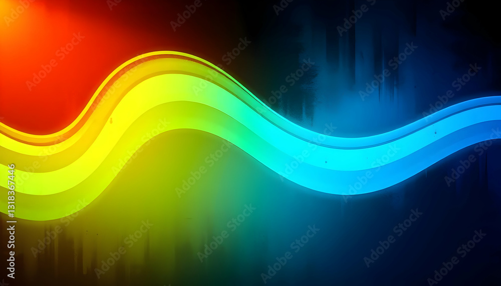 Poster vibrant color wave abstract background with smooth curved lines