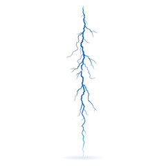 Vertical Blue Lightning Bolt Isolated on White Background