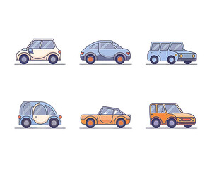 Obraz premium Set of Car Icons Illustration, transport isometry.