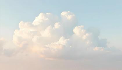 Soft Puffy Clouds Against Clear Blue Sky on a Tranquil Day