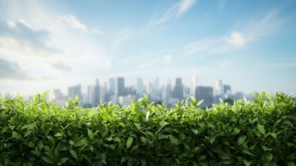 A city skyline is visible in the background