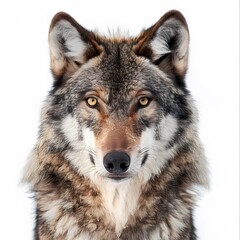 Obraz premium Majestic Wolf Portrait with Striking Eyes and Thick Fur Details