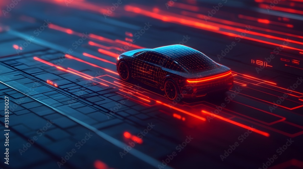 Aufkleber dynamic visualization of a 6g-powered autonomous vehicle communication