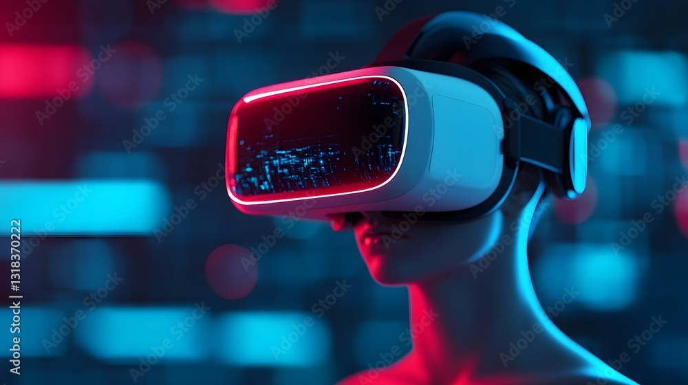 Aufkleber conceptual image of 6g technology connecting virtual reality devices with holographic displays