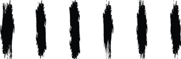 Brush stroke design elements. Vector collection of artistic grungy black paint hand made creative brush stroke set isolated on transparent background. Black set paint, ink brush, brush strokes