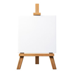 PNG Wooden Easel with White Canvas Framed Perfectly against transparent background