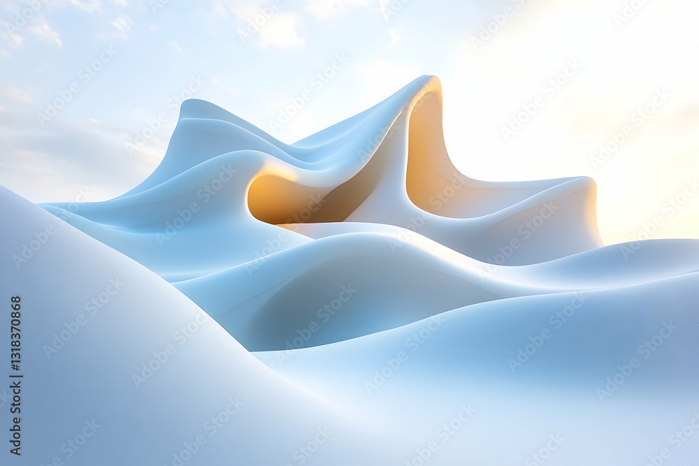 Poster abstract architectural structure bathed in soft light