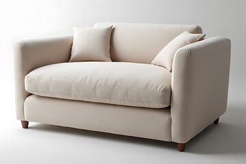 Fototapeta premium Stylish living room couch design modern interior furniture minimalist space wide angle comfort and aesthetics