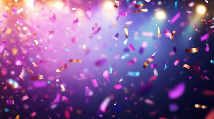 Grand opening event background with powerful sunrise, golden ribbons, and a victorious ambiance