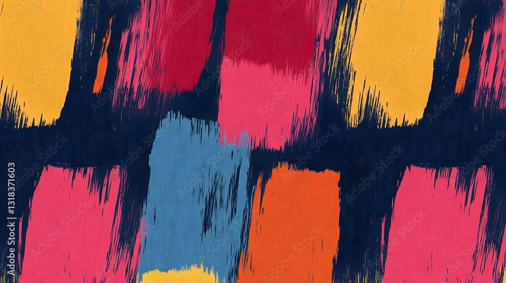 Aufkleber vibrant abstract brushstroke fabric pattern with dynamic color strokes