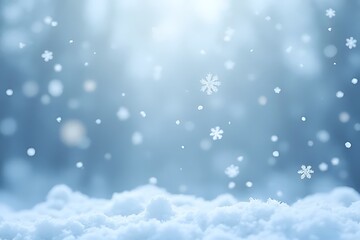 Obraz premium Snowfall over a winter landscape tranquil atmosphere nature scene soft light winter wonderland