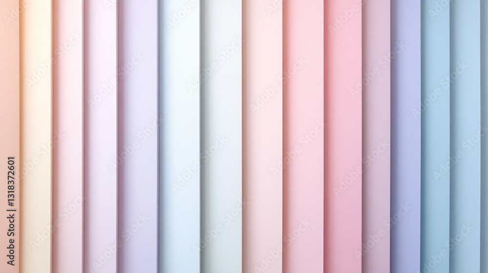 Poster vertical strips of softly colored paper in pastel hues line a workspace, inviting creativity and ins