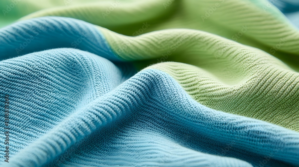 Poster flowing fabric pattern with soft gradient curves and colors