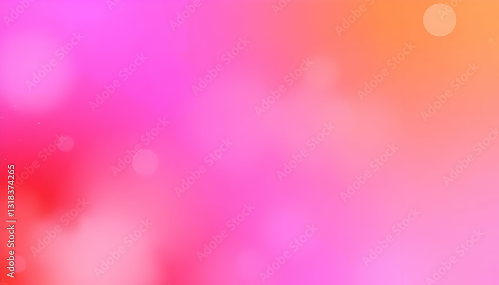 Poster vibrant pink and orange abstract background with soft bokeh effect