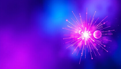 Abstract Cosmic Burst with Colorful Dots and Radiating Lines