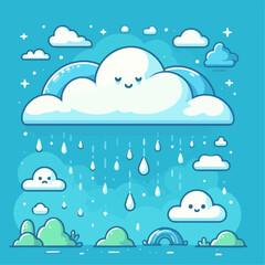 rain cloud vector illustration 