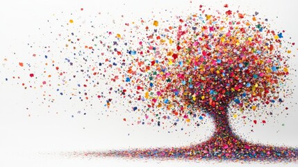 Vibrant Tree of Growth with Colorful Leaves