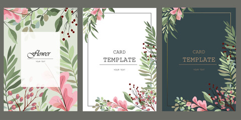 set of vector postcard templates spring modern design